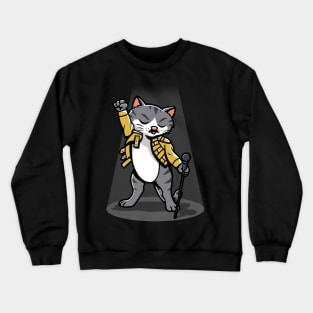 Cute Funny Retro Musician Cat Gift For Cats And Music Lovers Crewneck Sweatshirt